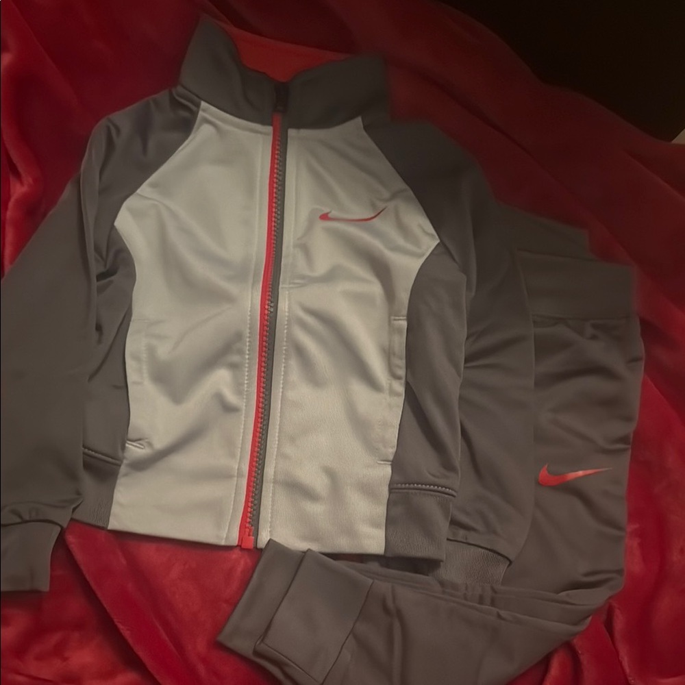 Nike Gray and Red Athletic Set